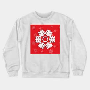 Snowflake Winter Holiday Christmas Decoration. White Snowflake on blue background. Crewneck Sweatshirt